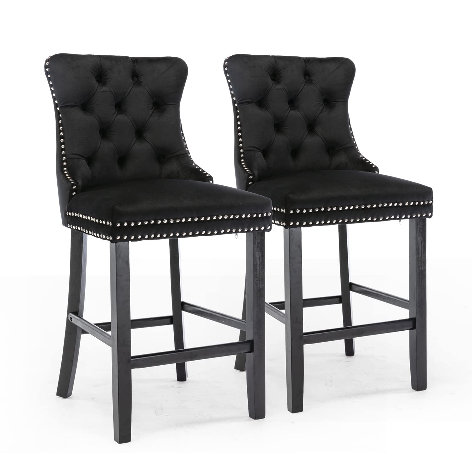 LAURA BLACK HAMPTONS VELVET BAR STOOLS