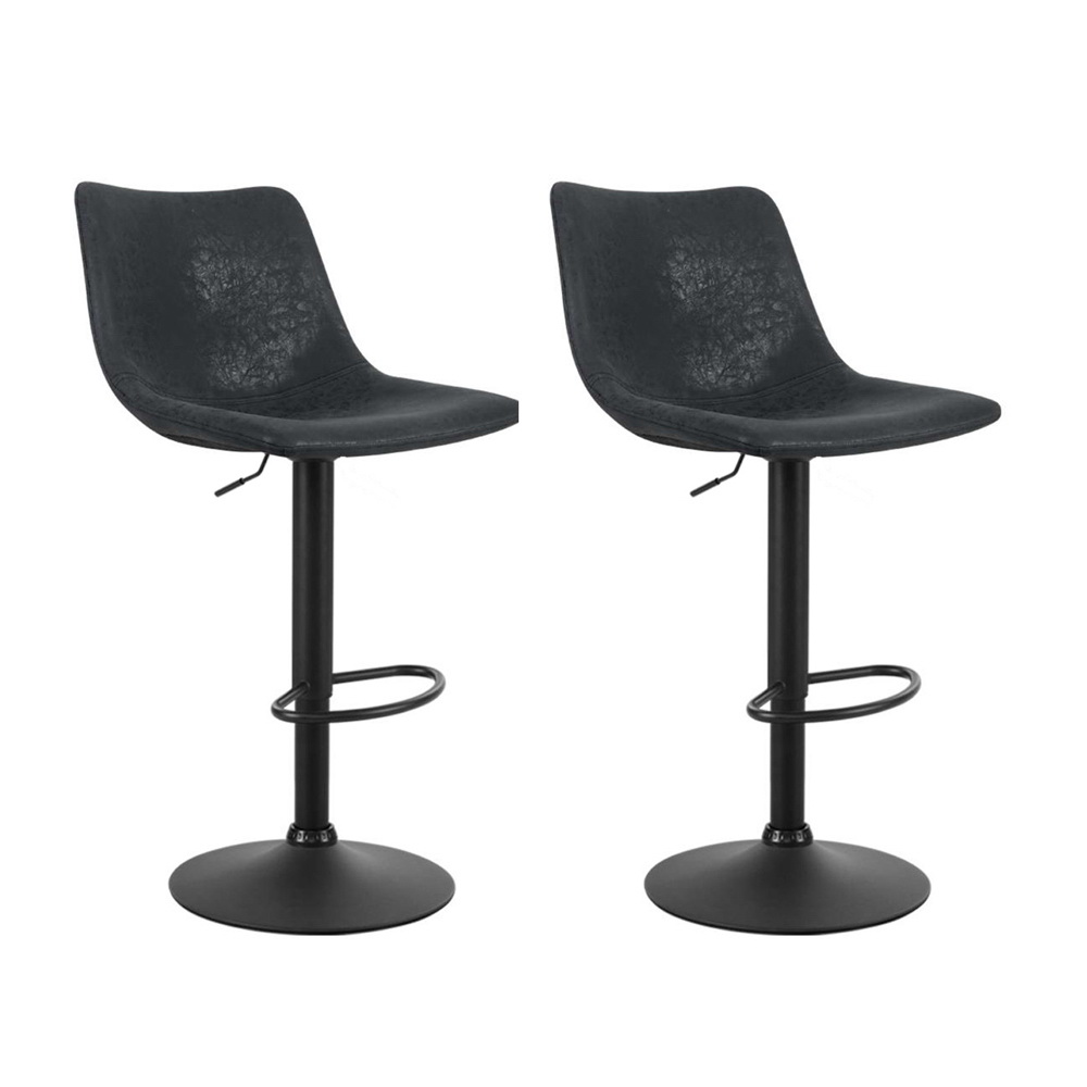 Jake black bar stool set 2