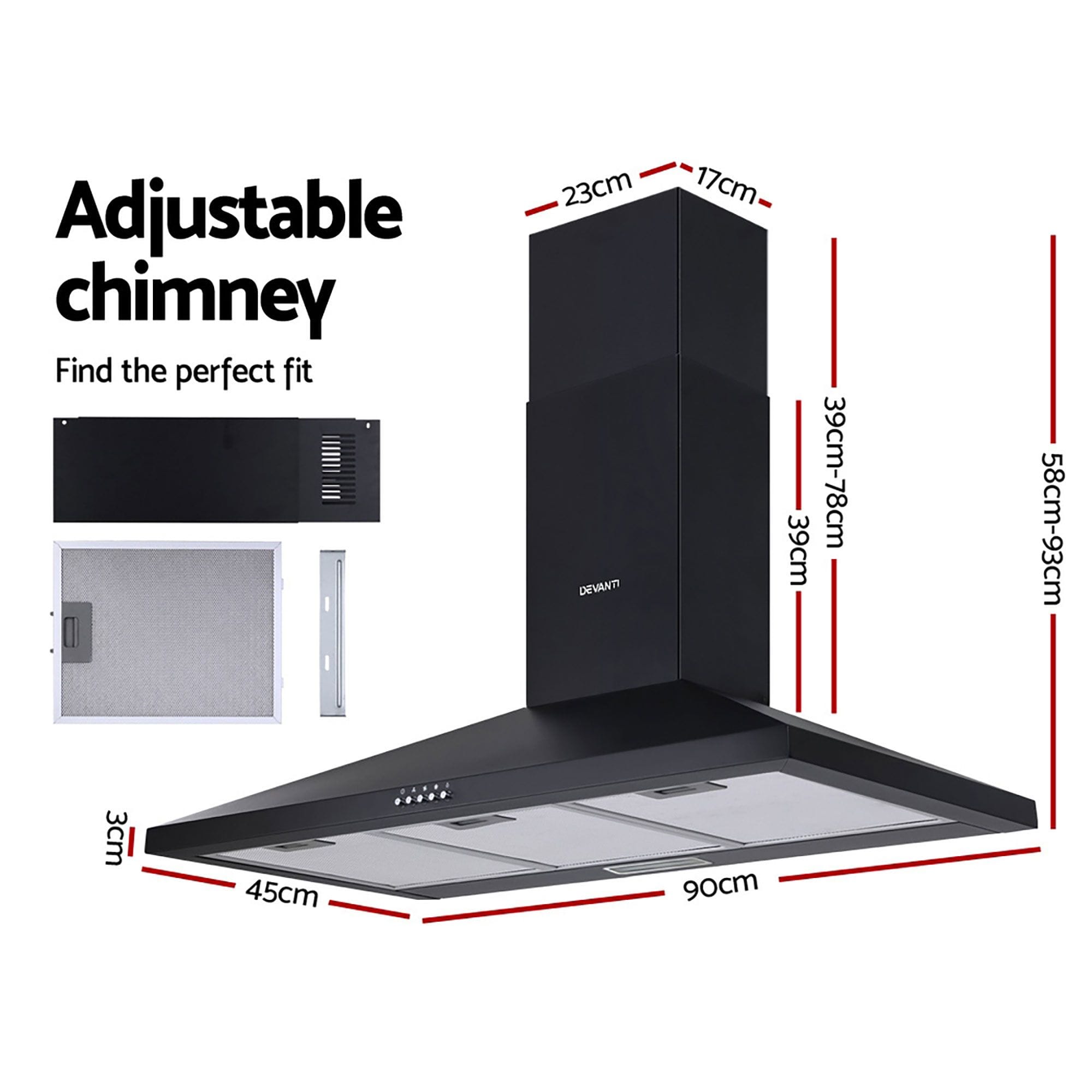 range hood black