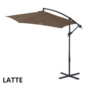 Latte Outdoor 3 Metre Cantilever Umbrella