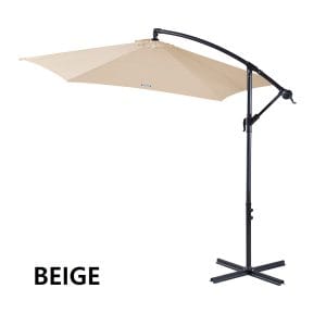 Beige Outdoor 3 Metre Cantilever Shade Umbrella