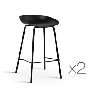 Jacob 2 Metal Bar Stools Black