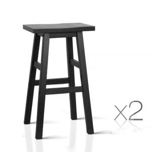 Shayan Wooden Bar Stools Black 2