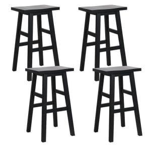 Shayan Black Wooden Bar Stool Set