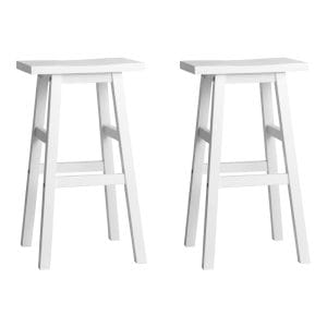 Shayan White Wooden Bar Stools