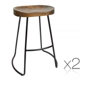Dexter Wooden Bar Stools 2 Set