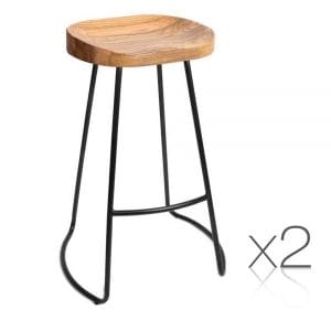 Pax Modern Wood Bar Stools 2 Set