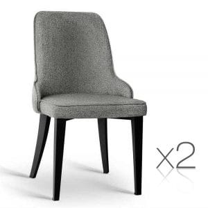 Linen Fabric Dining Chair Grey 2