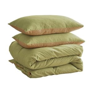 Cotton Quilt Set Yellow Lime Double