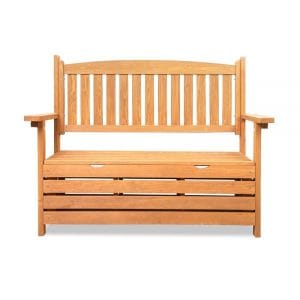 2 Seat Wooden Outdoor Storage Bench