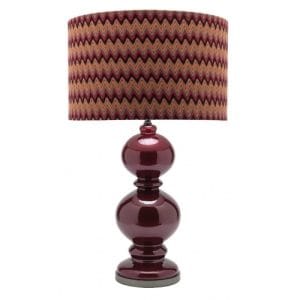 Finch Red Cheveron 5 Table Lamp