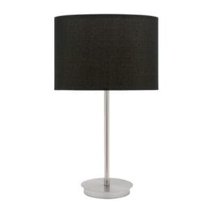 Flynn Linen Black Table Lamp