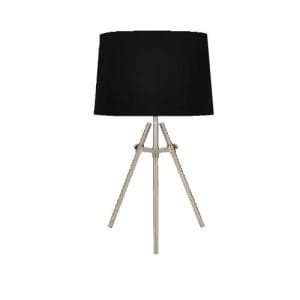 Tripoli Nickel Black Table Lamp