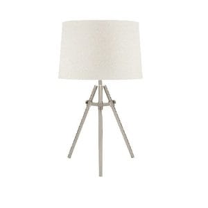 Tripoli Nickel White Table Lamp