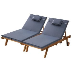 Sun Lounger Wicker Lounge Day Bed Wheel Outdoor Setting Furniture
