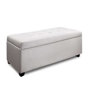 Large Fabric Storage Ottoman - Beige