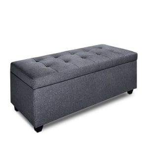 Large Fabric Storage Ottoman - Grey