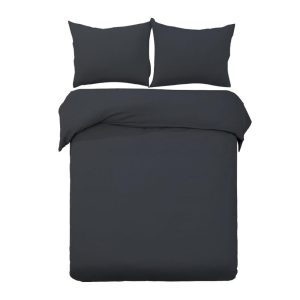 Queen Black Duvet Quilt Cover Set