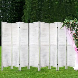 Room Divider 8 Panel White