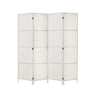 Chevron Room Divier 4 Panels White