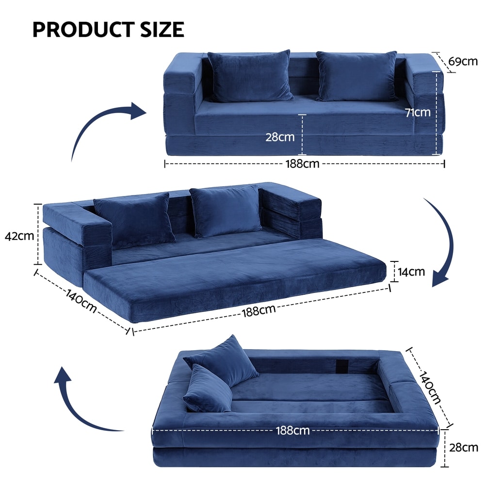blue sofa bed