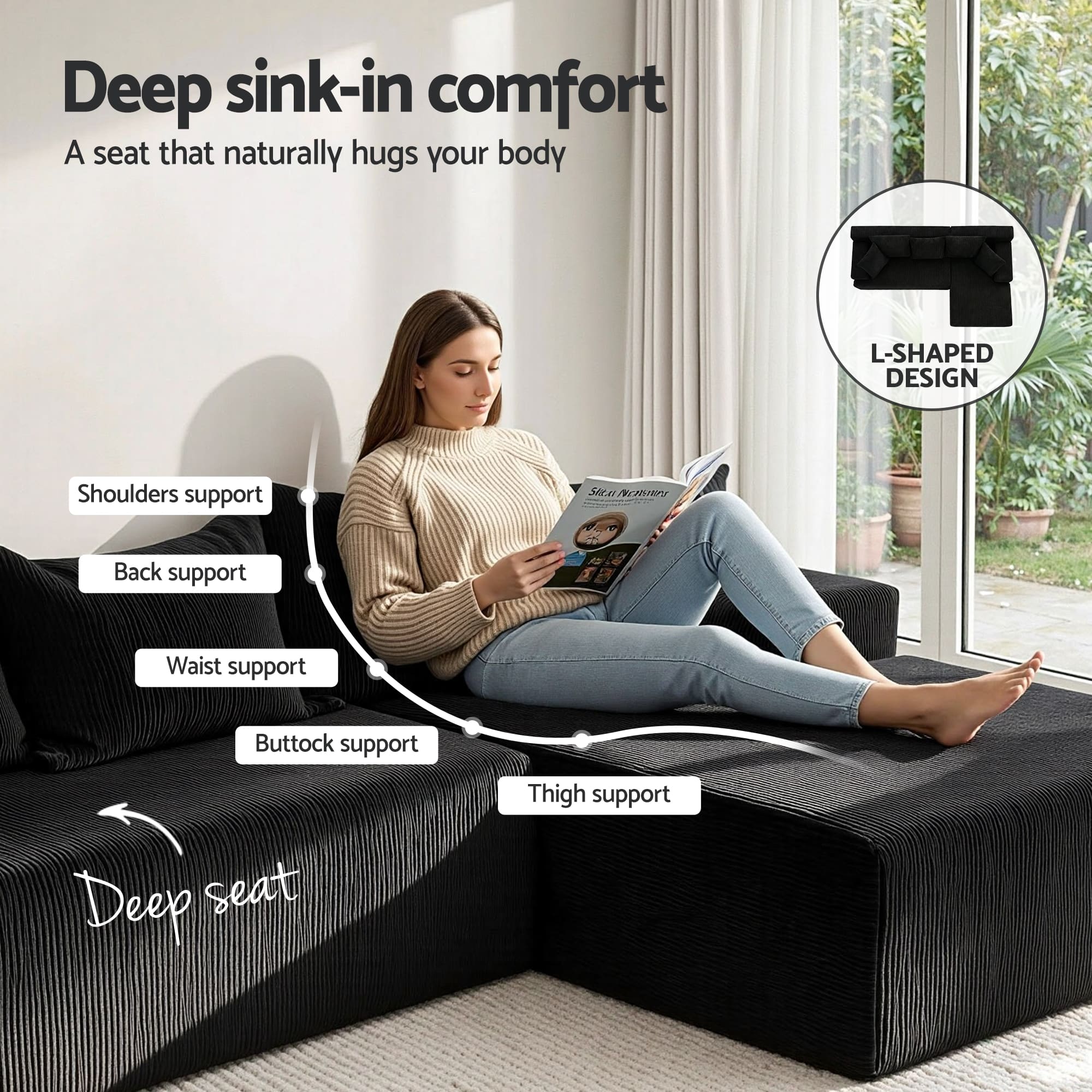 allegra sofa bed black