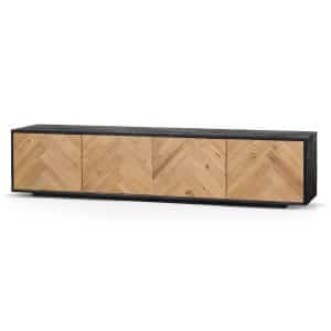 Eleonore Black 210cm Entertainment Unit Natural