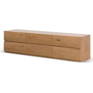 Astrid Wood Helene 200cm Entertainment Unit Natural Stone
