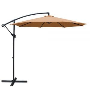 Beige Cantilevered Outdoor Garden Umbrella