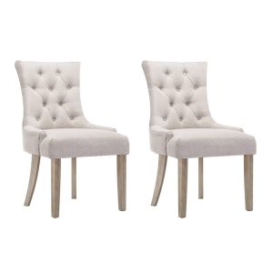 Phoebe French Provincial Dining Chair Beige Set of 2