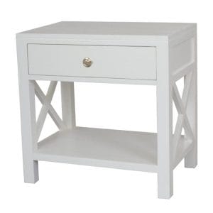 Catalina Crossed White Bedside Table
