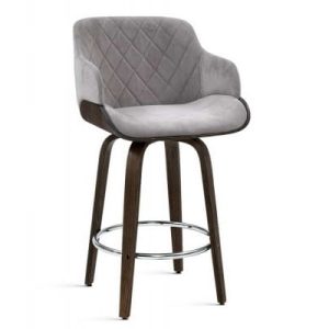 Elka Swivel Bar Stool Grey