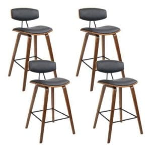 Sealy Black Leather Barstools 4