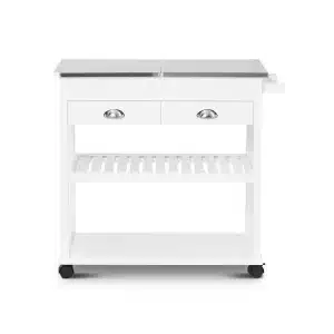 Lola Kitchen Trolley Island Bench White