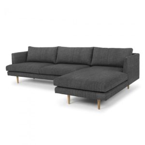 Brigitte 3 Seater With Right Chaise Metal Grey