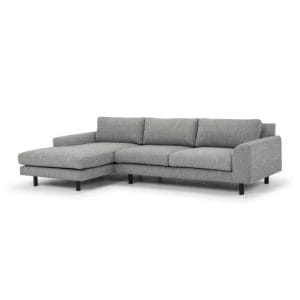 3 Seater Left Chaise Sofa Dark Grey