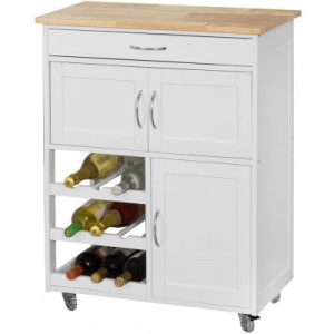 Olivia Kitchen Trolley Bench White