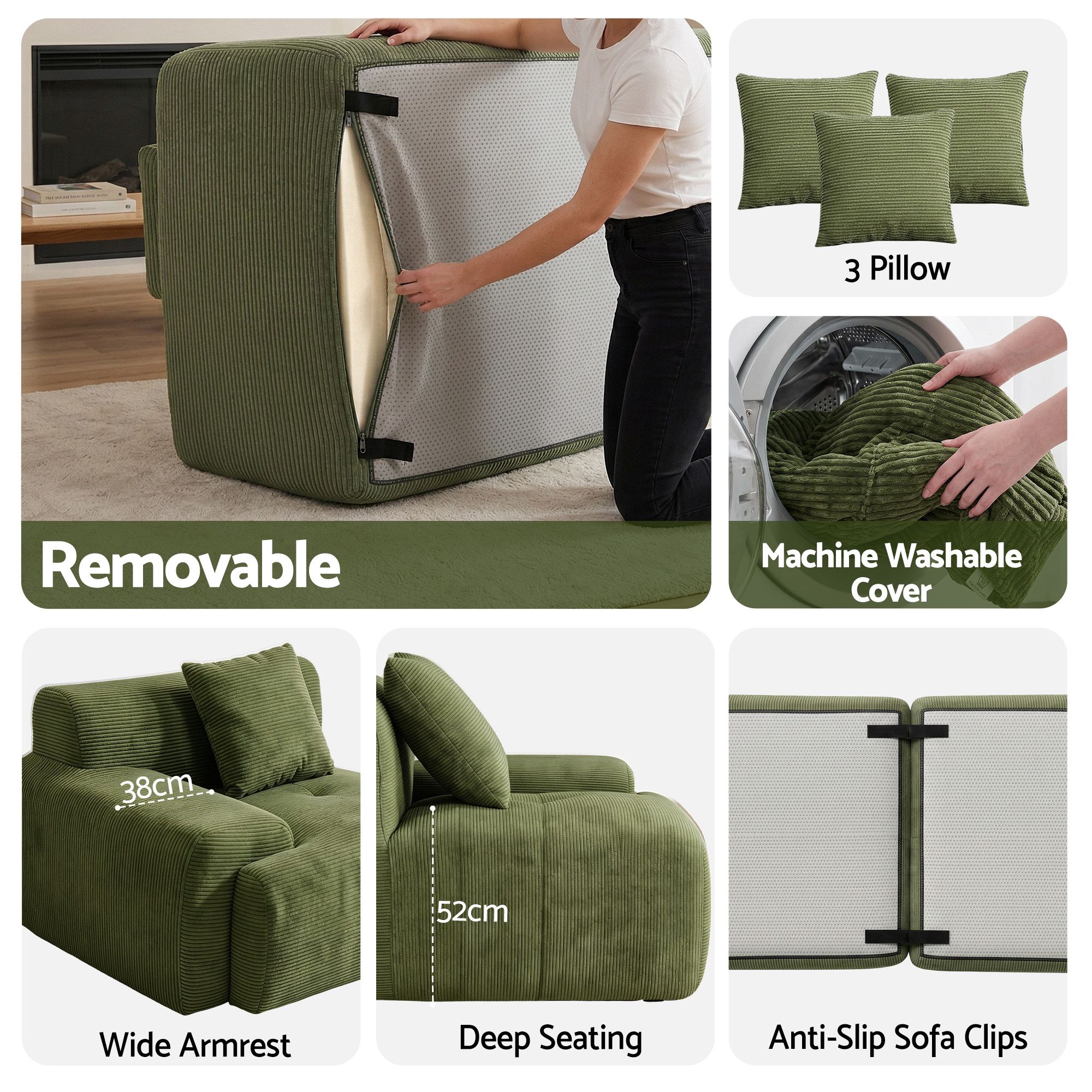 patrizia green sofa bed