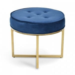 Shelby Ottoman Blue Velvet