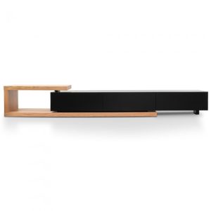 Haliday Entertainment TV Unit Oak Black 240 cm