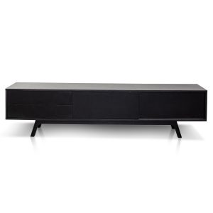 Isadora Black Reliable 210cm Entertainment Unit Stone